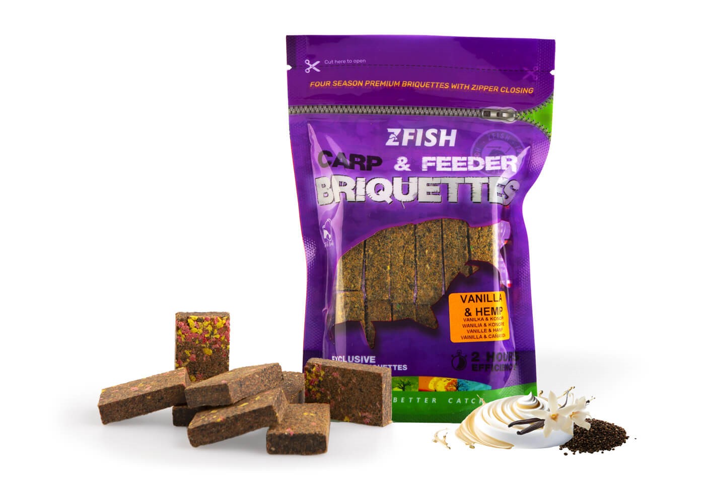 ZFISH ZAKRMOVACÍ BRIKETY WANILA - HEMP 220G