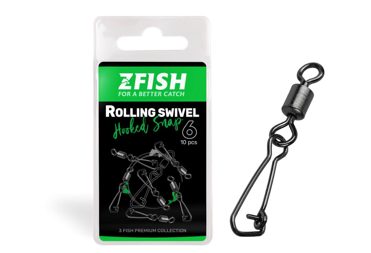 ZFISH OBRATLÍK ROLLING SWIVEL & HOOKED SNAP vel.14
