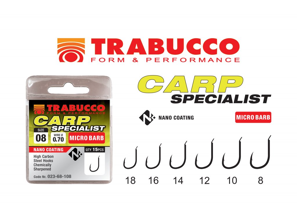 Trabucco háčky Carp Specialist Barbless Eye bez protihrotu 16ks vel. 16