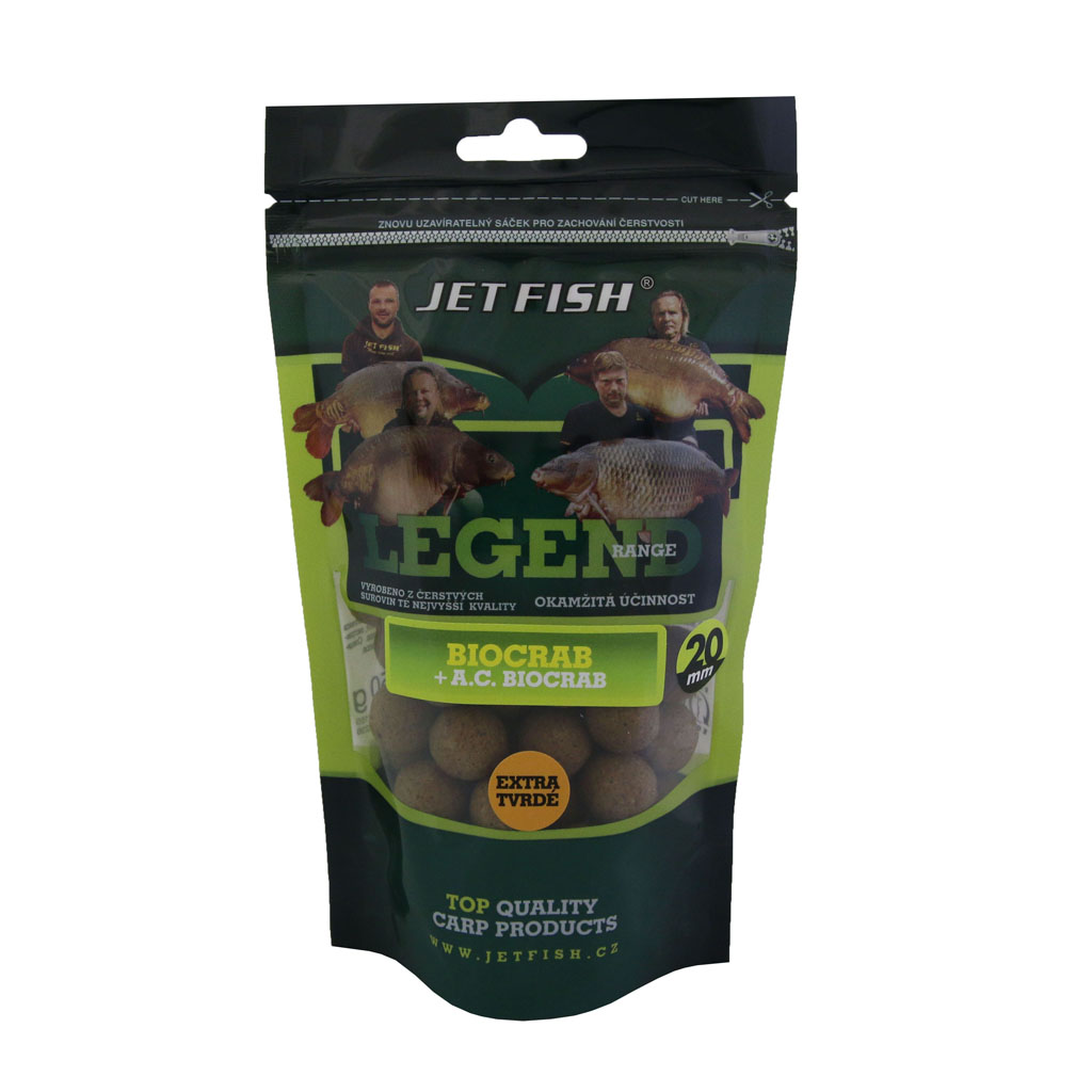 Jet Fish Legend Range Extra Tvrdé Boilie 20mm 250g Chuť: Biocrab