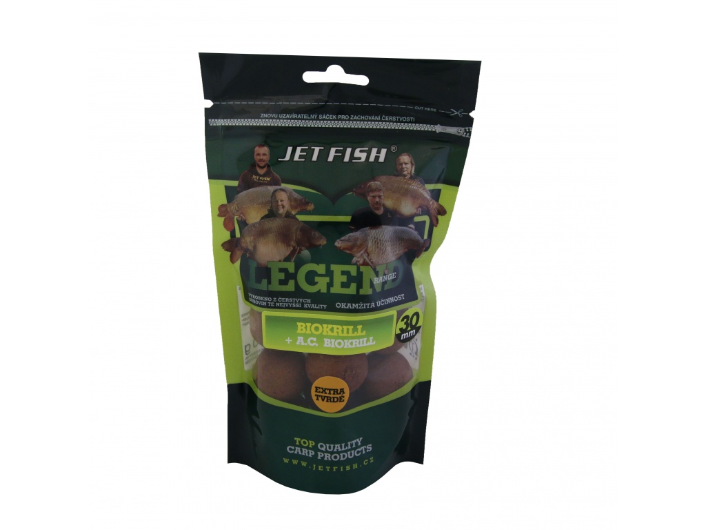 Jet Fish Extra Tvrdé Boilie 30mm 250g Chuť: Seafood Švestka/Česnek