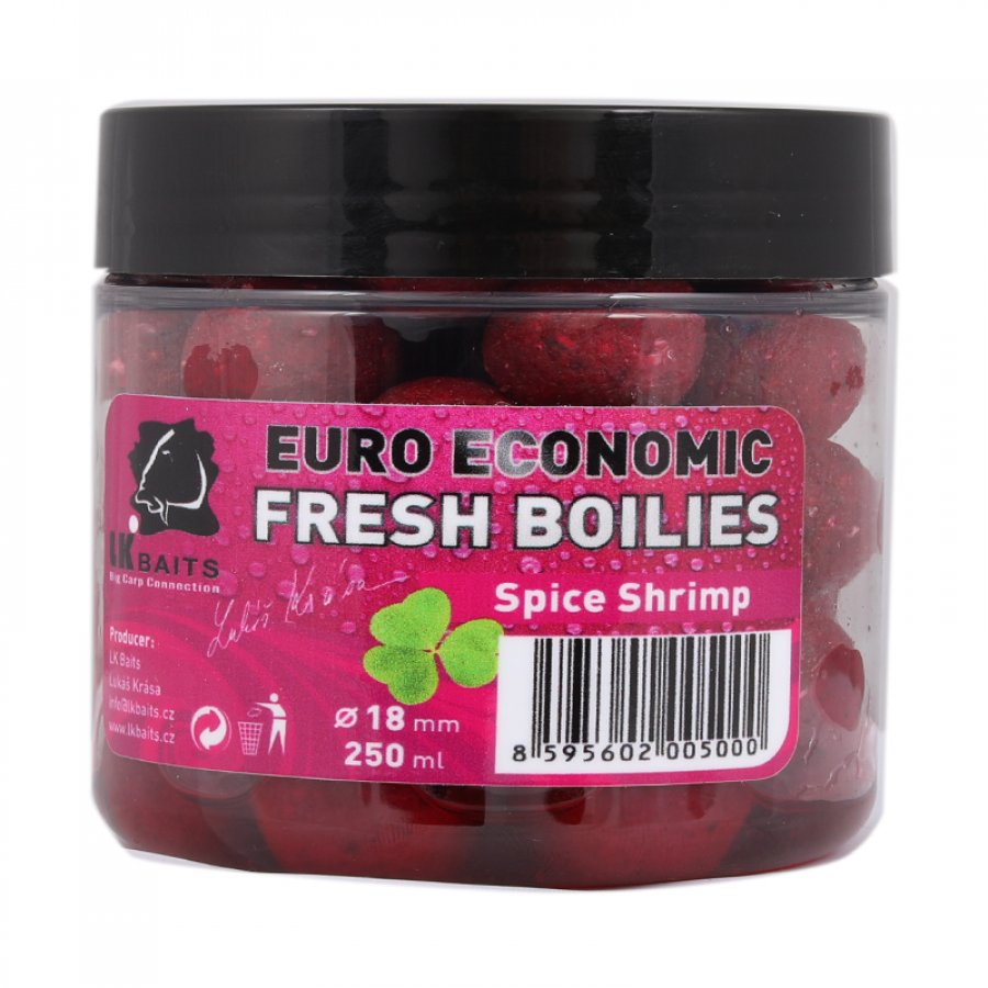 LK Baits FRESH BOILIES Euro Economic 18mm 250ml SPICE SHRIMP