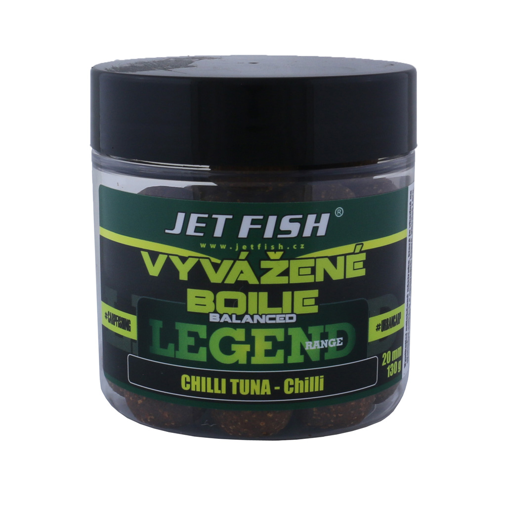 Jet Fish Legend Range Vyvážené Boilie 20mm 250ml - CHILLI TUNA CHILLI