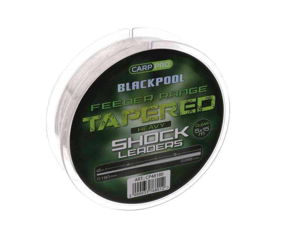 CarpPro ujímané návazce Blackpool Feeder Tapered Shock Leader