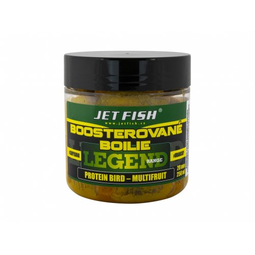 Jet Fish Boosterované Boilie Legend Range 250ml 20mm - PROTEIN BIRD MULTIFRUIT