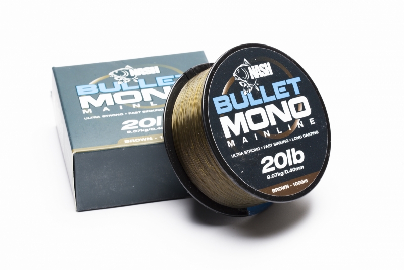 Nash vlasec Bullet Mono 15lb 1000m Brown - hnědý
