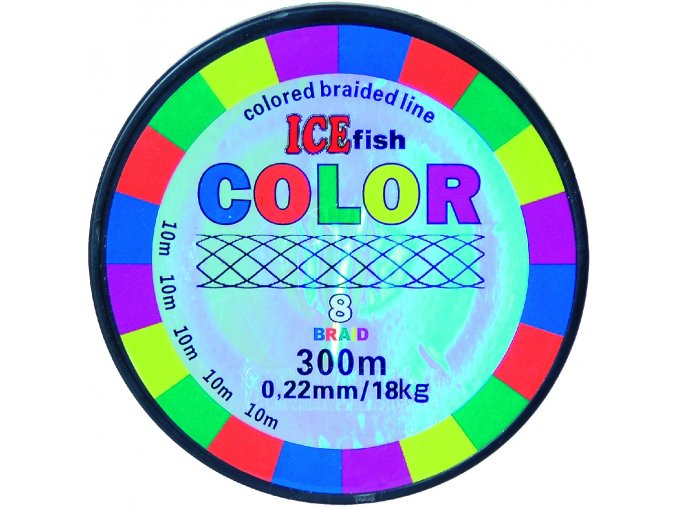 COLOR 300M Osmi pramenná šňůra 0,47mm