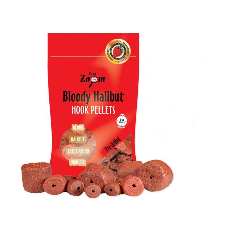 Carp Zoom STRAWBERRY HALIBUT HOOK PELLETS - S OTVOREM - 150 G/15 MM
