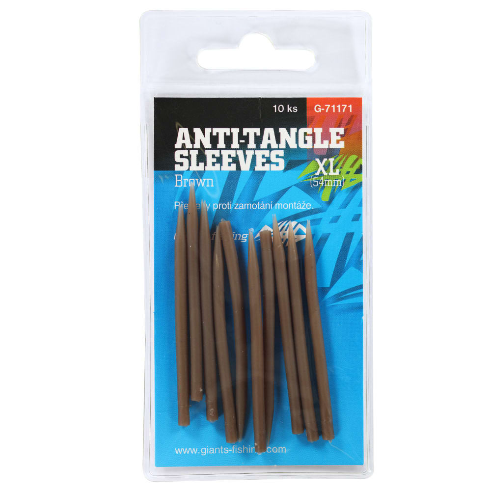GIANTS FISHING PŘEVLEKY PROTI ZAMOTÁNÍ ANTI-TANGLE SLEEVES BROWN XL ( 54MM )/10KS