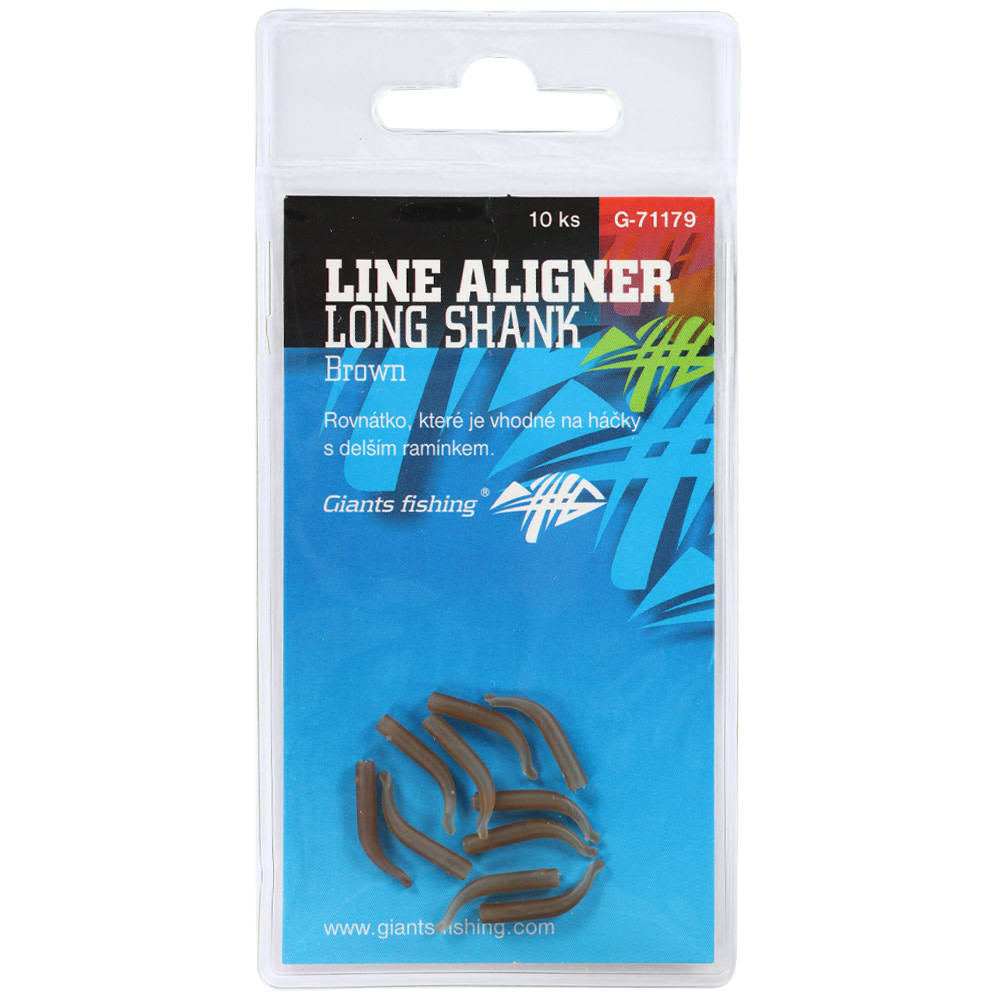 GIANTS FISHING ROVNÁTKA NA HÁČEK LINE ALIGNER LONG SHANK LARGE BROWN (HOOK 2-6) 10KS