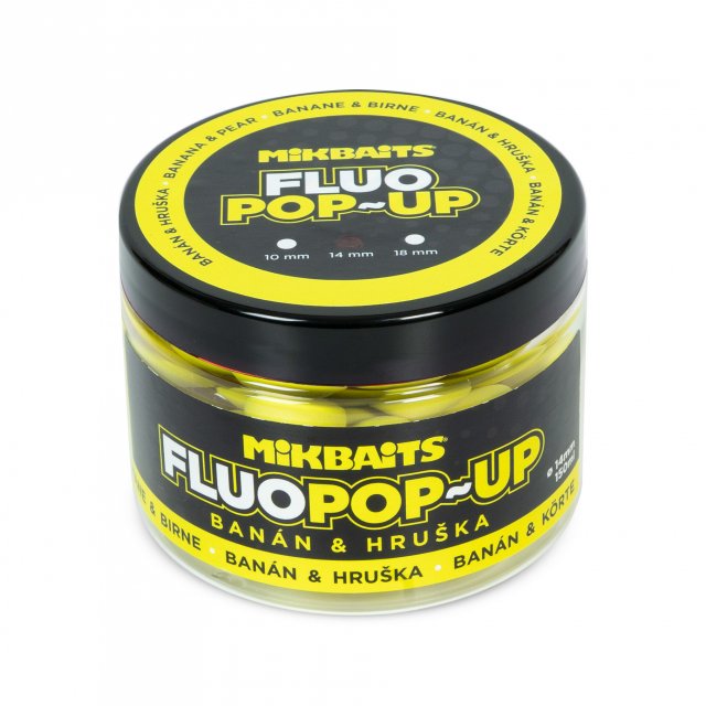 Mikbaits Plovoucí fluo boilie 150ml - Banán Hruška 14mm