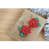 Vianočná ruža - ručne robené macramé náušnice