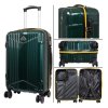 Green travel set of 3 suitcases