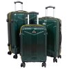 Green travel set of 3 suitcases