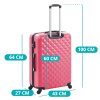 Pink set of travel suitcases 4 pcs