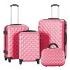 Pink set of travel suitcases 4 pcs