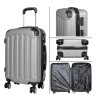 Set of travel suitcases in silver color 4 pcs