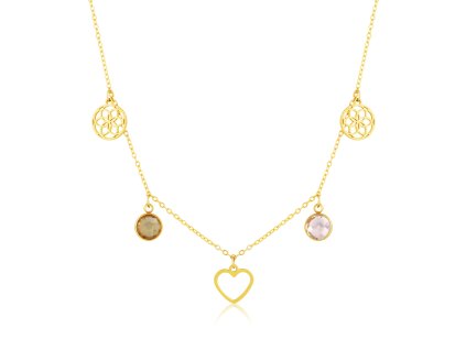 skládaný náhrdelník s přívěskem srdce