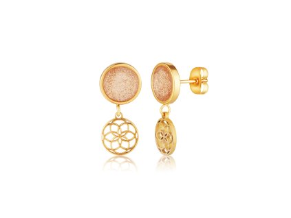 náušnice ve zlaté barvě s přívěskem