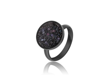 prsten s barevnými metalickými třpytky