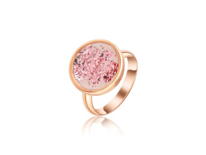 rose gold prsten s metalickou fólií