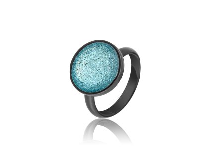černý prsten s metalickými třpytky