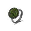 černý prsten se zeleným sklem