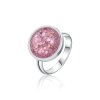 prsten s růžovými třpytky