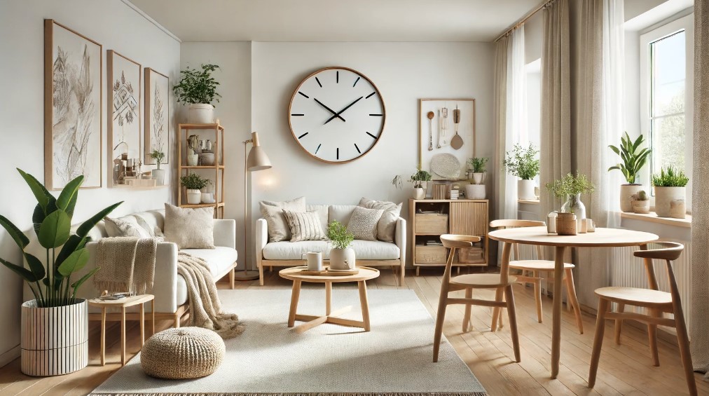 Betonové hodiny a skandinávský design