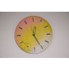 Betonové hodiny - 31 cm - šedý mikrobeton s rúžovožlutým gradientem