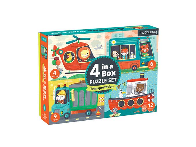 Puzzle Set 4 in a Box - Transportation