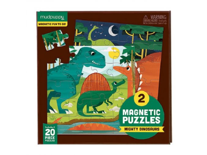 Magnetic Puzzle - Mighty Dinosaurs ( 2x20 pc) / Magnetické puzzle - Dinosaurus (2x20 ks)