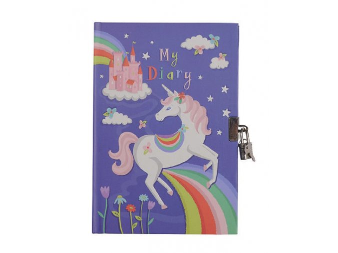 Diář - Jednorožec / Locked Diary - Unicorn Rainbows