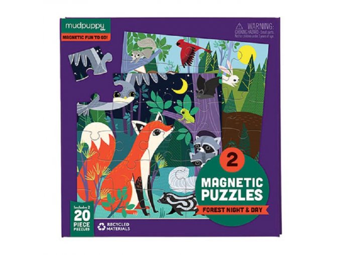 Magnetics Puzzle - Forest Night & Day (2x20 pc) / Magnetické puzzle - Les ve dne i v noci (2x20 ks)