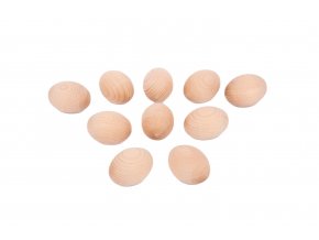 Natural Wooden Eggs (10 pc) / Dřevěná přírodní vajíčka (10 ks)