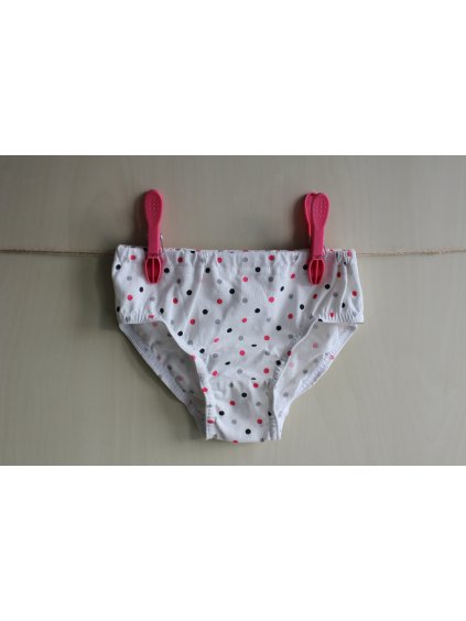 Dívčí bavlněné kalhotky barevný puntík malý