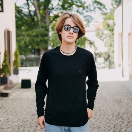 Unisex funkční tričko Vagus Streif Merino - Černé