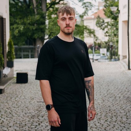 Funkční unisex tričko merino Vagus Kolektif - Černé