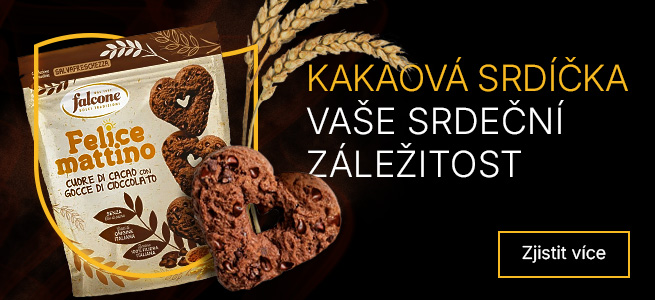 Felice mattino, kakaová srdíčka s kousky čokolády