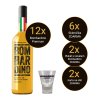 Pacchetto iniziale: 12x Bombardino Premium® CLASSICO 1.0L, 17% vol. MADE IN ITALY + 6 bicchieri in omaggio + poster + segnatavolo