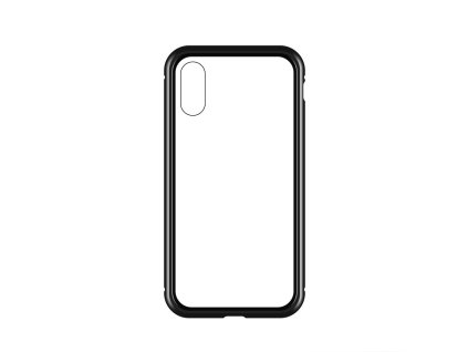 Magnetický oboustranný kryt na iPhone XS Max (bez tvrzeného skla) - černý - VÝPRODEJ