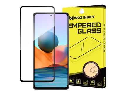 Wozinsky Tempered Glass Full Glue Super Tough Screen Protector Full Coveraged with Frame Case Friendly for Xiaomi Redmi Note 10 Pro black
