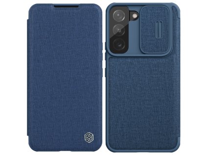 eng pl Nillkin Qin Cloth Pro Case Case For Samsung Galaxy S22 S22 Plus Camera Protector Holster Cover Flip Cover Blue 106524 1