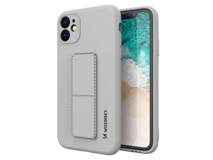 Multifunkční silikonový kryt na iPhone 12 - šedý