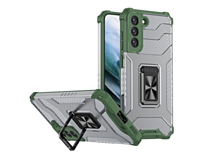 Crystal Armor kryt se stojánkem na Samsung Galaxy S22 Plus - zelený