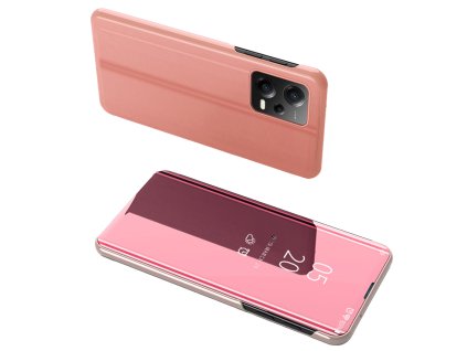 Clear View neoriginální pouzdro na Xiaomi Redmi Note 12 5G / Poco X5 - růžové