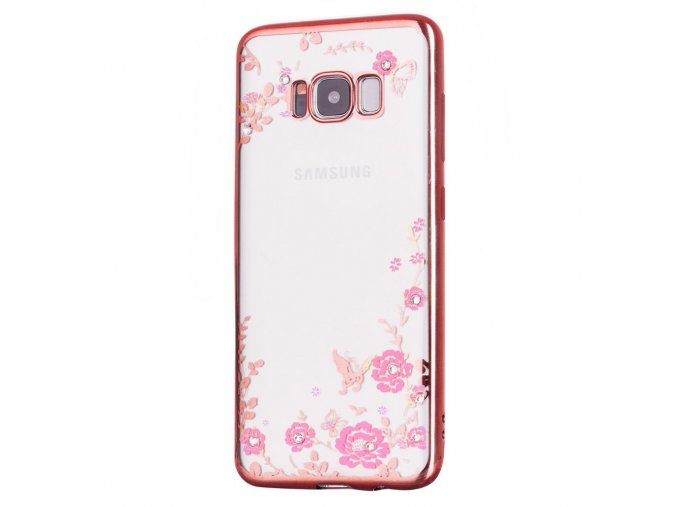 Květinový kryt na Samsung Galaxy S8 růžový title