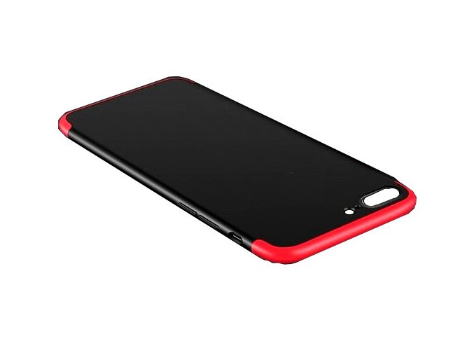 360 oboustranný kryt na iPhone 7 / 8 / SE 2020 / SE 2022 - černo-červený (bez výřezu na logo)
