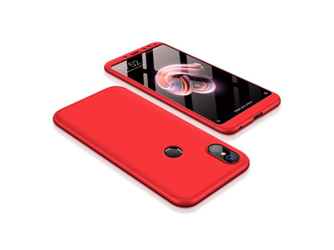360 oboustranný kryt na Xiaomi redi Note 5 červený