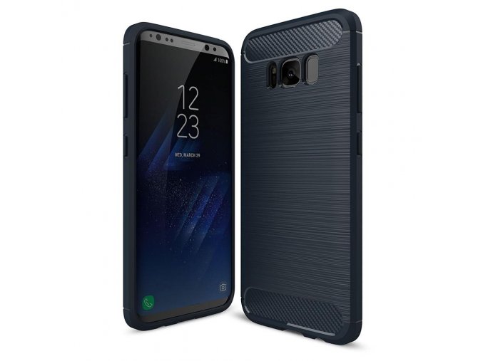 eng pl Carbon Case Flexible Cover TPU Case for Samsung Galaxy S9 G960 blue 40728 1